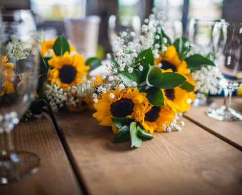 Party Rentals- Farm Table with Sunflowers