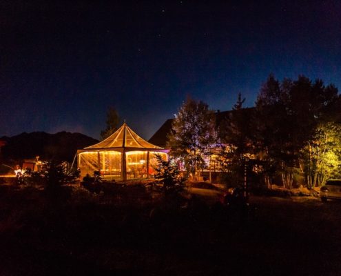 Clear Century Tent At Night