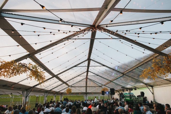 Clear Top Wedding Tent With Festival Lighting