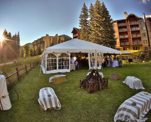 party rentals-NaviTrac Tent With Window Walls & Fire Pit