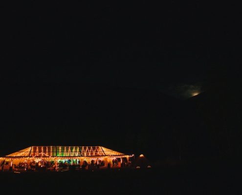 Clear NaviTrac Wedding Tent At Night