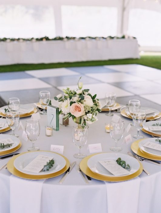 Tablescape With Deco Flatware, Napa Glassware & Gold Charger Plates - rent silverware for wedding