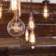 Edison Bulb Chandelier & Barnwood Decor Wall