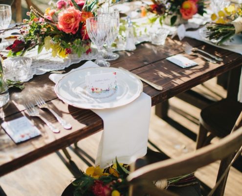 Farm Table & Cross Back Chairs With Wooden Strata Floor