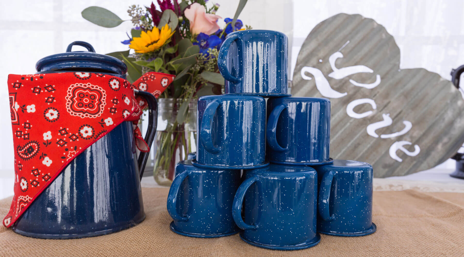 Western Blue Coffee Mugs