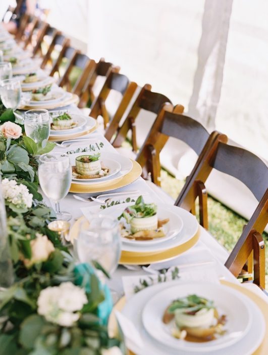 Head Table With Mahogany Padded Chairs, Napa Glassware & Deco Silverware