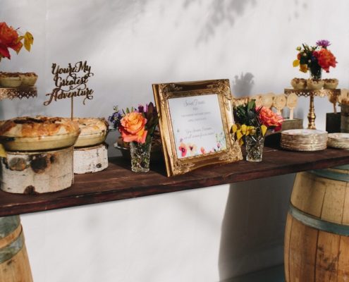 Rustic Whiskey Barrel Dessert Table