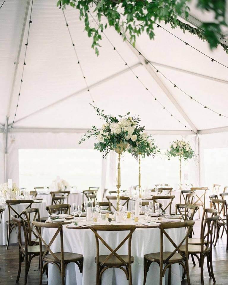 Real Colorado Wedding-Elegant White Wedding with X Back Chairs, Strata Flooring & Festival Lighting