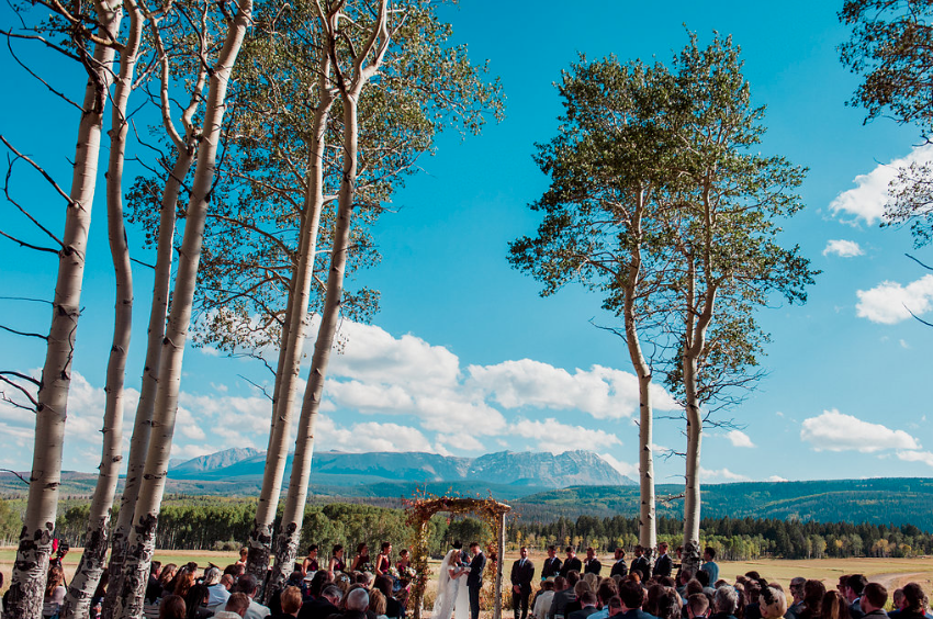 Colorado wedding ceremony in Aspen Grove