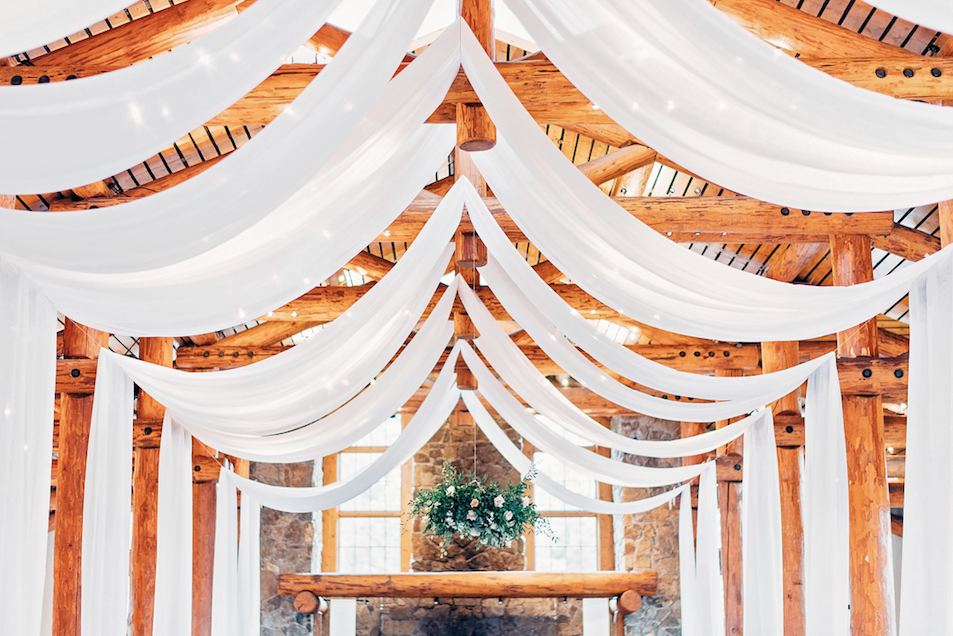 Sheer Wedding Draping at Timber Ridge | Keystone, Colorado