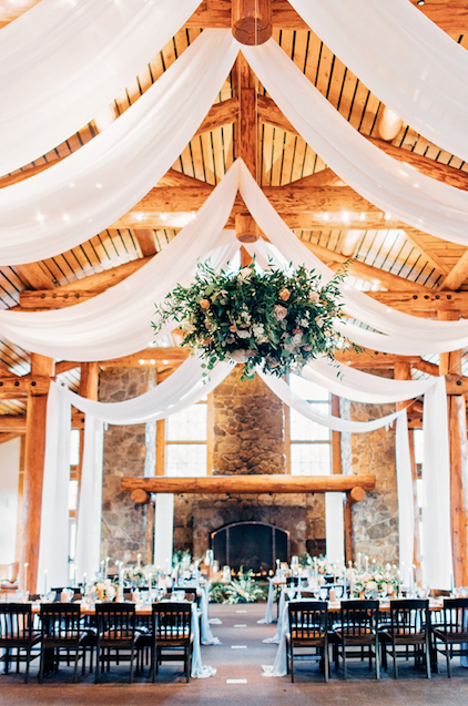 Sheer Wedding Draping at Timber Ridge Wedding