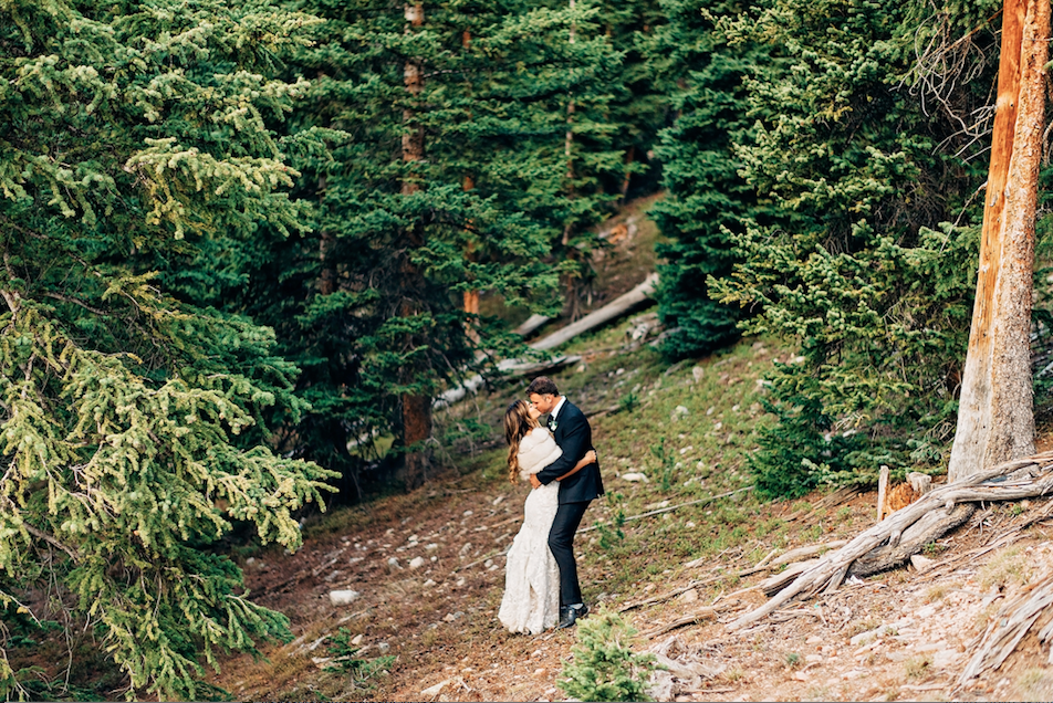 Bride & Groom Colorado Mountain Wedding