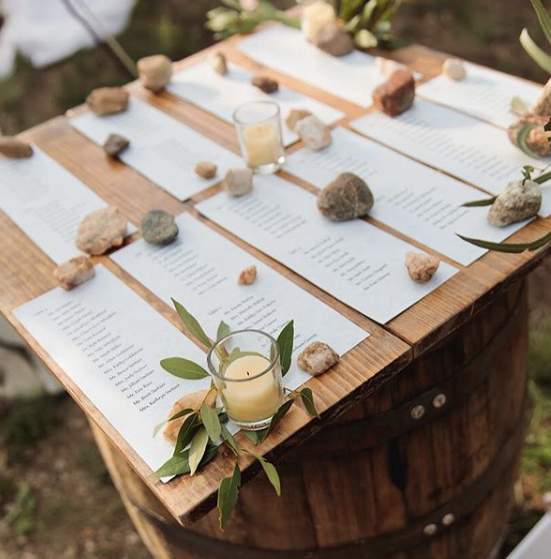 Whiskey Barrel Seating Chart Table