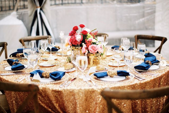 Sparkly gold linen specialty linen
