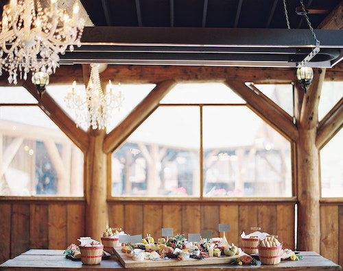 Cheese Table with Crystal Chandeliers