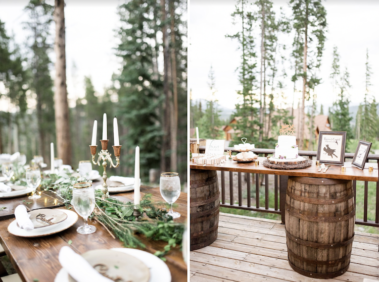 Rustic Colorado wedding table & decor