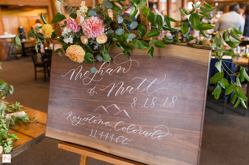 Welcome sign for Timber Ridge wedding
