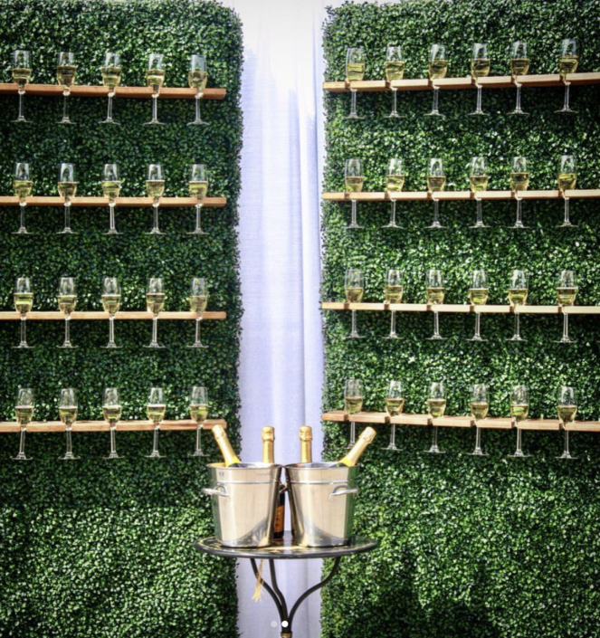 Garden Champagne Wall for Weddings - Rustic Wedding Decor Rentals near Denver, Vail & Breckenridge