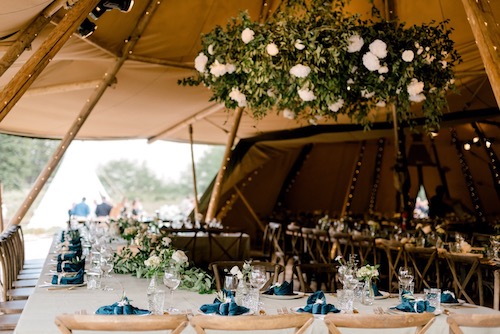 Boho crested butte wedding tent tipi