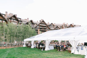 Ritz Carlton Bachelor Gulch Wedding Tent for Rainy Wedding Day