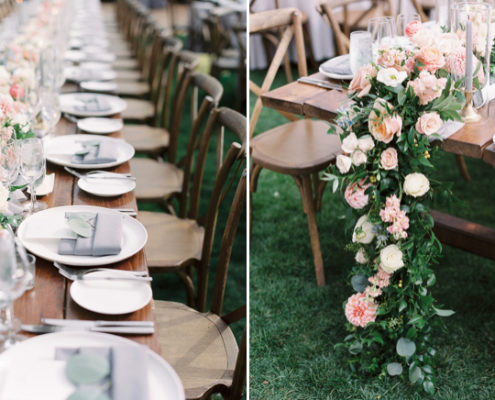Rustic Garden Wedding Tables and chair rentals