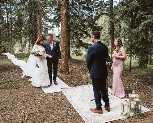 Rustic Aisle Runner at Rachel and Mike's Wedding in Breckenridge at River Tree Lodge