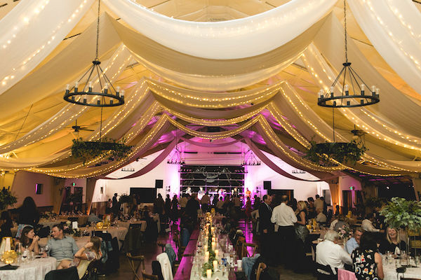 Wedding draping at 4 eagle ranch Vail Colorado