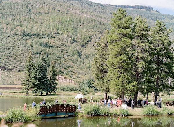 Vail Golf Club wedding ceremony bridge