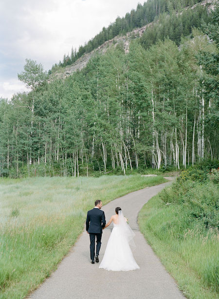 Vail Nordic Center Wedding bride and groom in summer