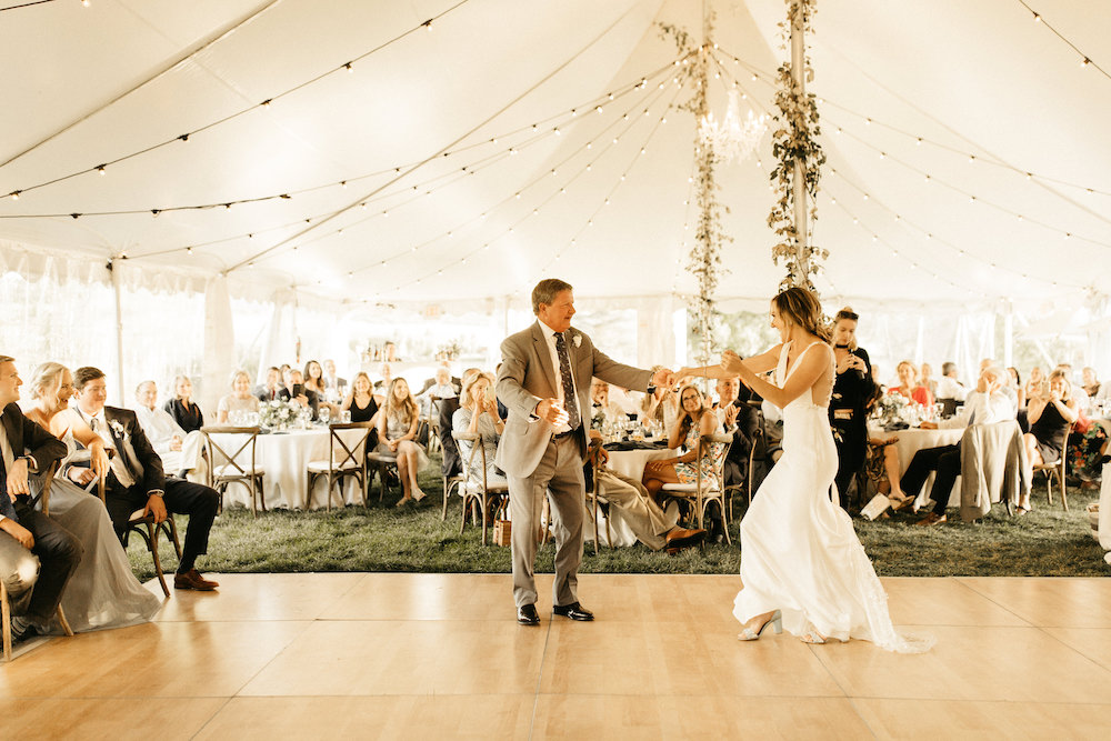 father daughter dance at Steamboat Springs wedding venue