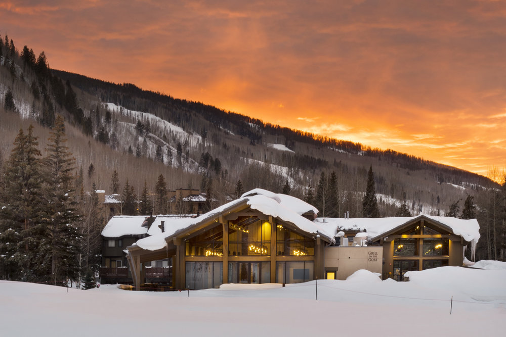 Vail Wedding Venues - Vail Golf & Nordic Center in Winter sunset