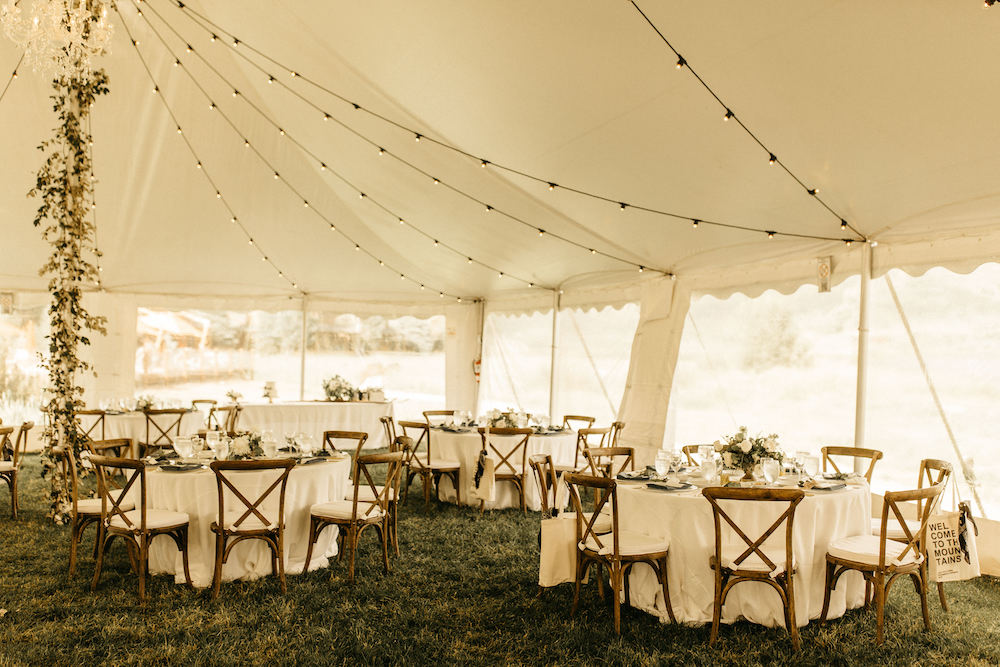 catamount ranch wedding tent interior