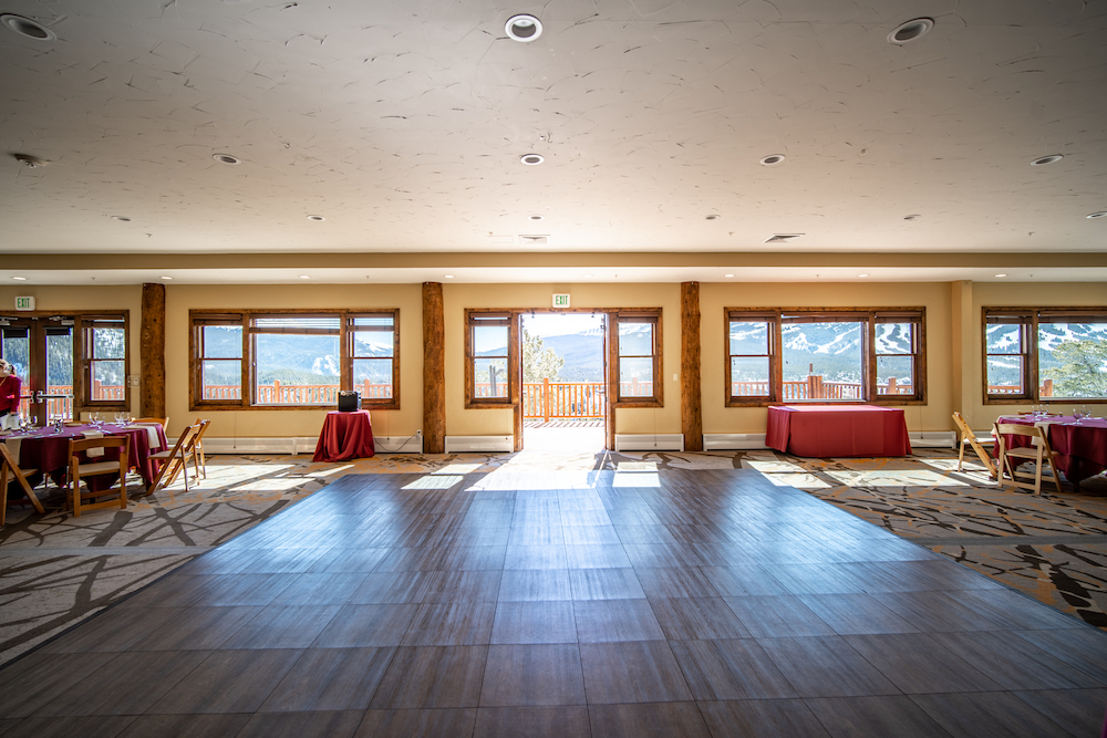 Lodge at Breckenridge wedding Dance Floor and Windows