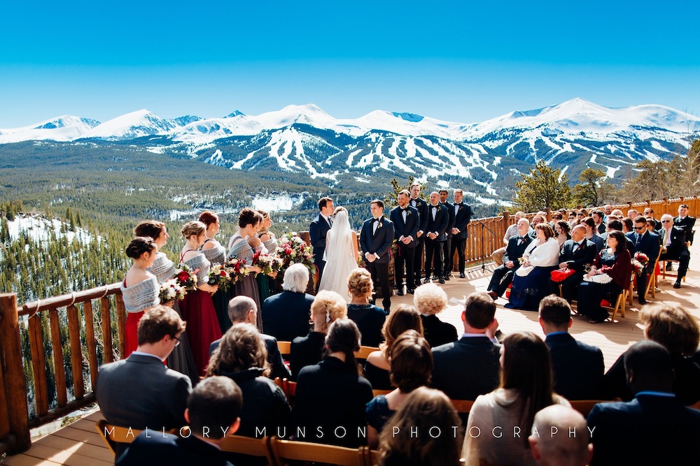 Lodge at Breckenridge wedding ceremony on deck