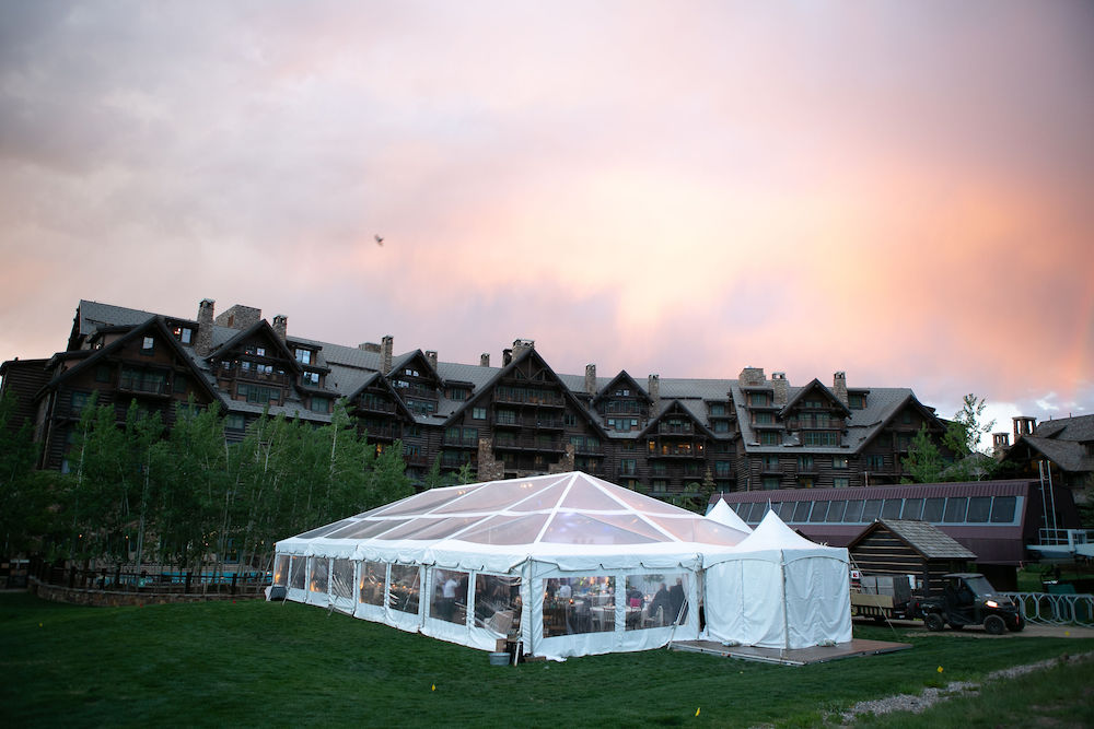 Grand Lawn Ritz Carlton Bachelor Gulch wedding tent outside Beaver Creek, Colorado