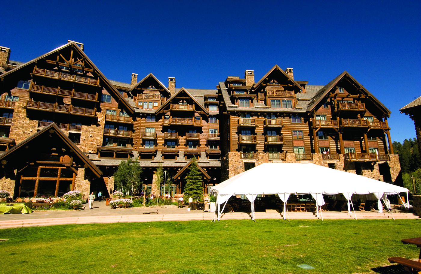 Ritz Carlton Bachelor Gulch mountain side terrace wedding tent