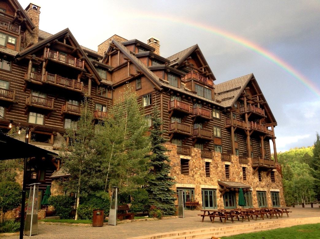 Ritz Carlton Bachelor Gulch mountainside terrace rainbow