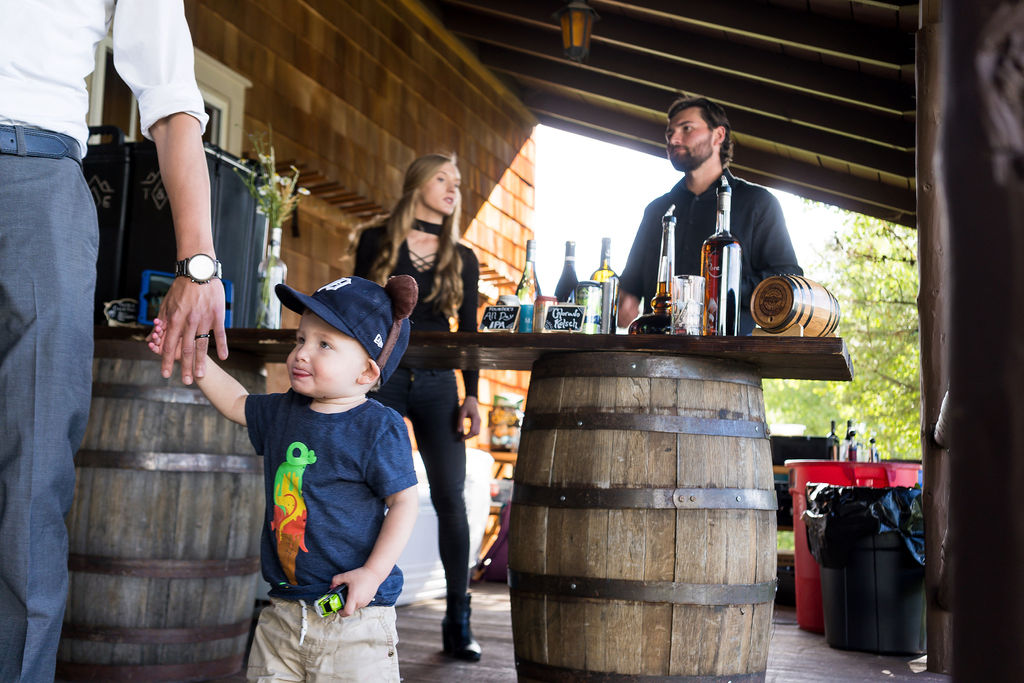 whiskey barrel bar for wedding