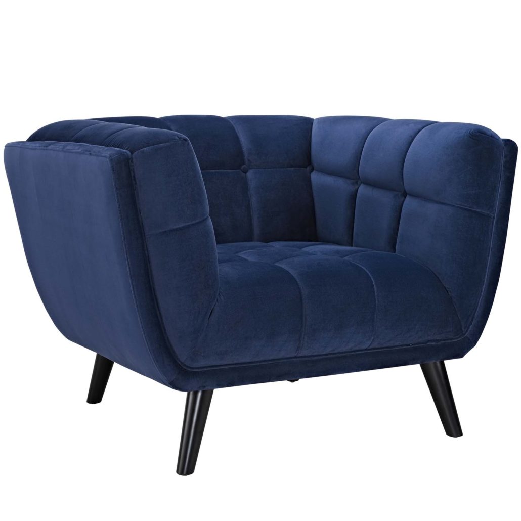 Blue Velvet Armchair