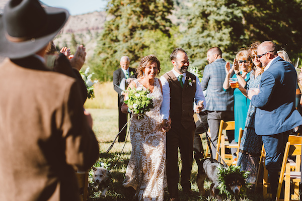 Colorado outdoor wedding ceremony with rustic vibes