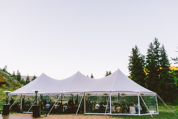Sailcloth tent rental for Colorado wedding