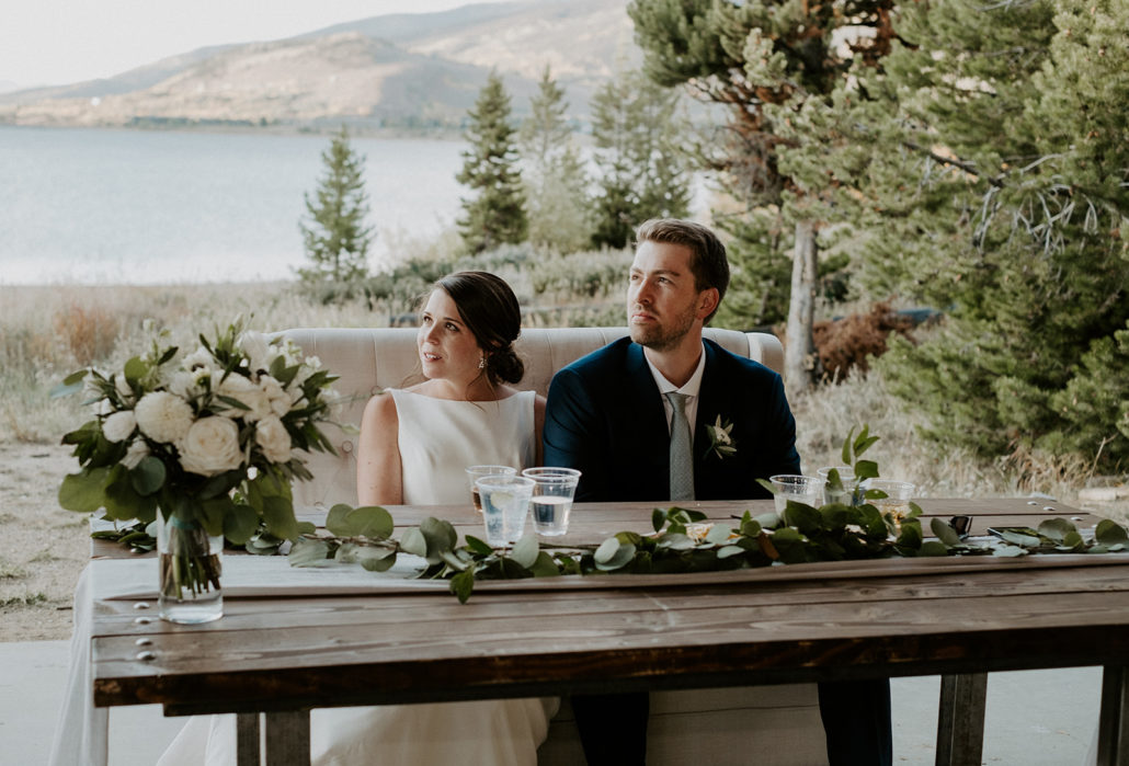 bride and groom at windy point wedding