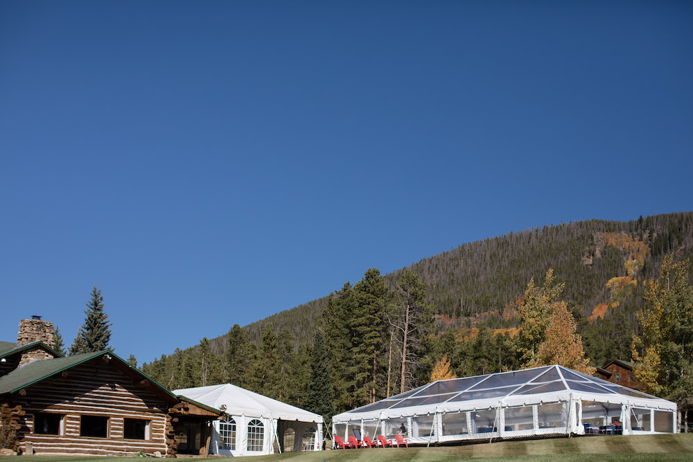 Keystone Ranch wedding tent during the day