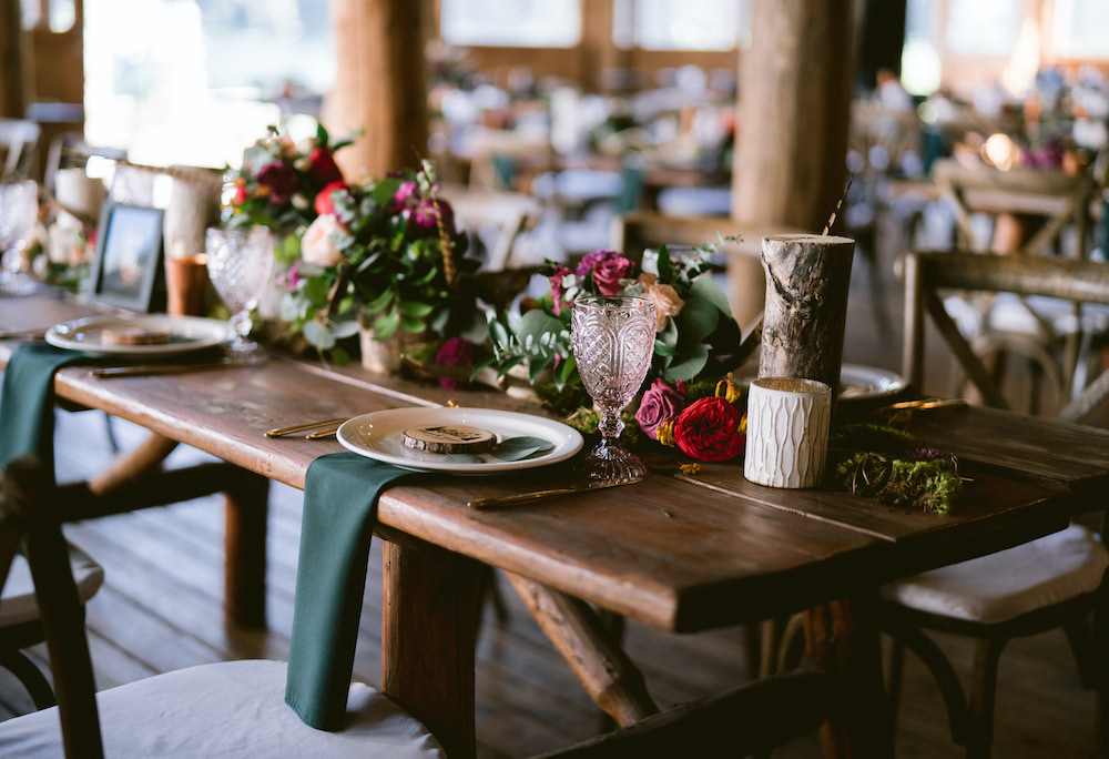 Rustic Colorado farm table rentals